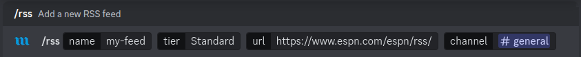 Discord RSS command